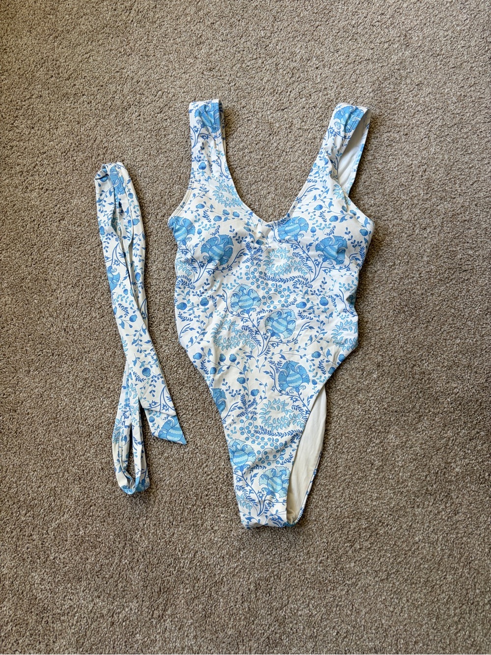 Toluca Blue & White Floral One-Piece Swimsuit